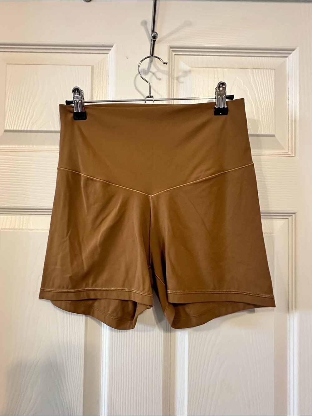 aerie High-Waist Bike Shorts in Camel